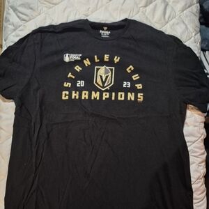 Fanatics Black and Gold Stanley Cup Champions Tee